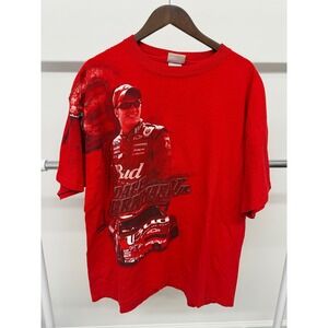 Vintage Y2K Dale Earnhard Jr. T shirt Big Print‎ Size XL Red